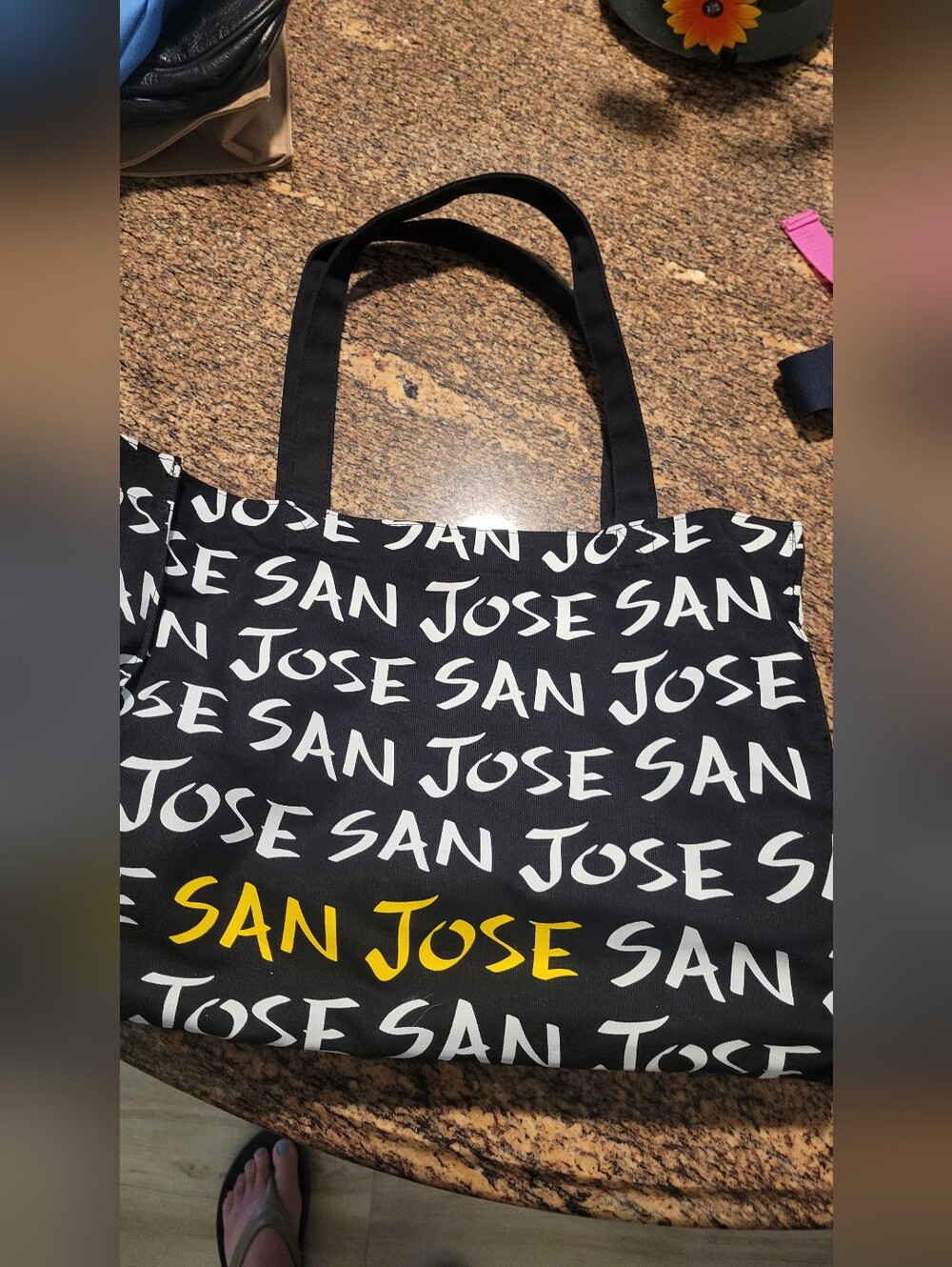 San Jose Graphic Tote Bag - Black, White & Yellow